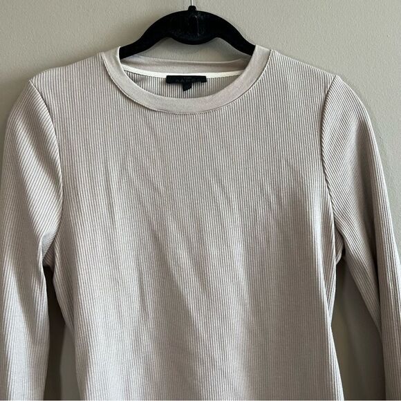 ✨ The Range NYC Women’s Cream Mass Rib Cross Back Long Sleeve Bodysuit Large - Picture 4 of 14